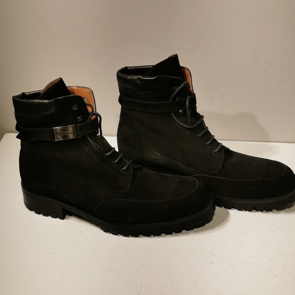 NEW VERSACE CLASSIC V2 men's waterproof Black Leather Suède boot - Picture 5 of 11